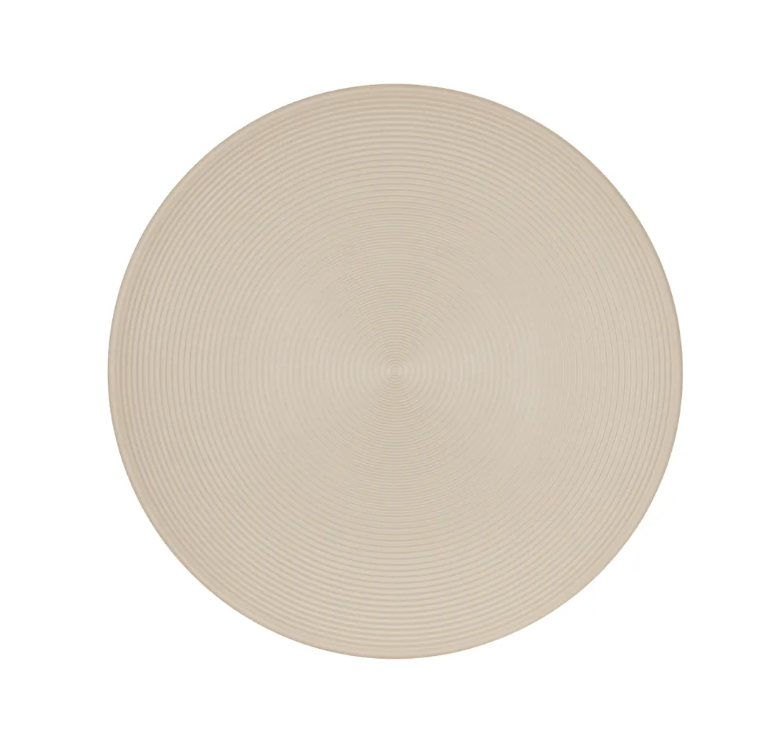Cal-Mil 24110-10-125 Charlotte Plate – 10" Diameter Round Flat Melamine Plate in Taupe, 0.75" Height