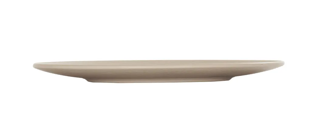 Cal-Mil 24110-10-125 Charlotte Plate – 10" Diameter Round Flat Melamine Plate in Taupe, 0.75" Height