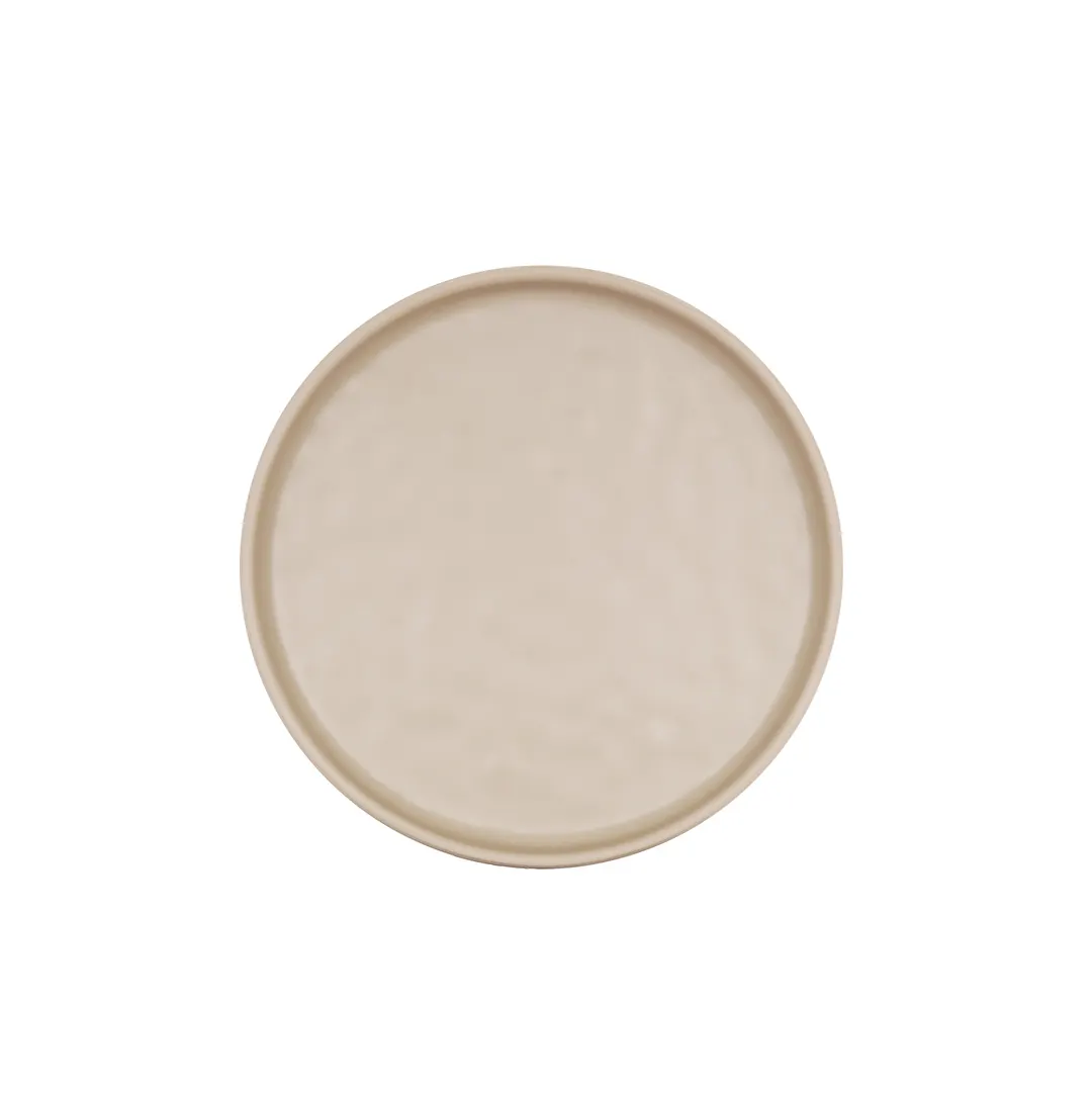 Cal-Mil 24120-6-125 Plastic Reusable Plate, 6" Dia x 0.75" H, Round Flat Melamine In Taupe