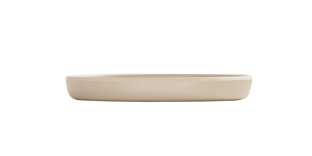 Cal-Mil 24120-6-125 Plastic Reusable Plate, 6" Dia x 0.75" H, Round Flat Melamine In Taupe
