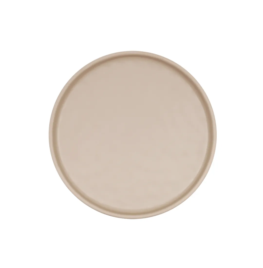 Cal-Mil 24120-8-125 Carmel Round Plate, 8" Dia x 0.75" H, Melamine, Taupe Brown, Flat Surface