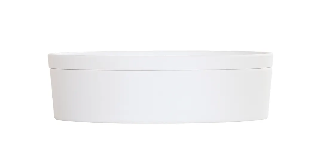 Cal-Mil 24126-9-15 Bento Box, 9" Dia. Round Melamine White Dishwasher Safe