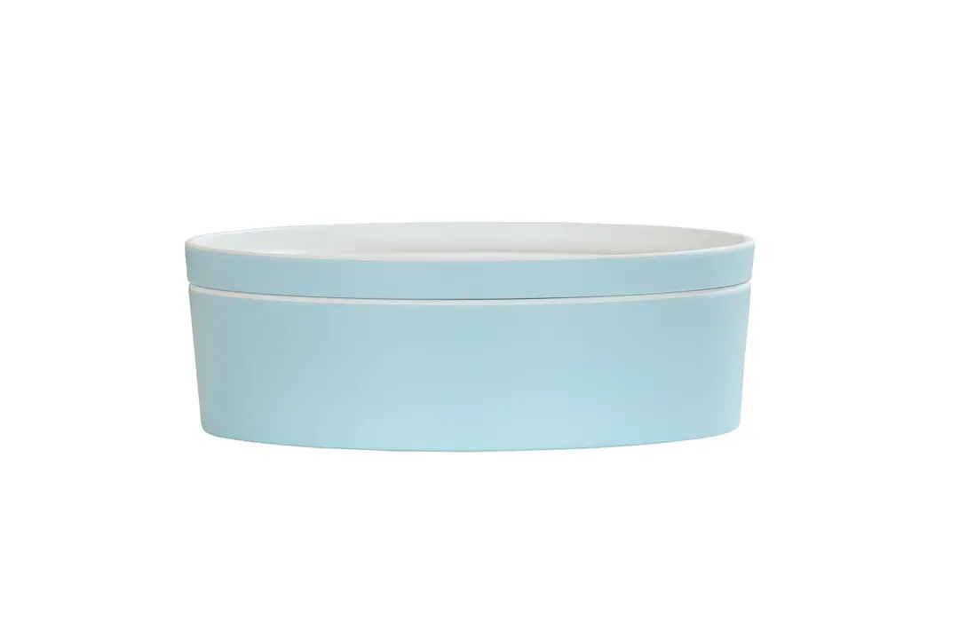 Cal-Mil 24128-7-127 Bento Box, 7" Dia. X 3"H, Round, Dishwasher Safe, Melamine, Ocean Blue