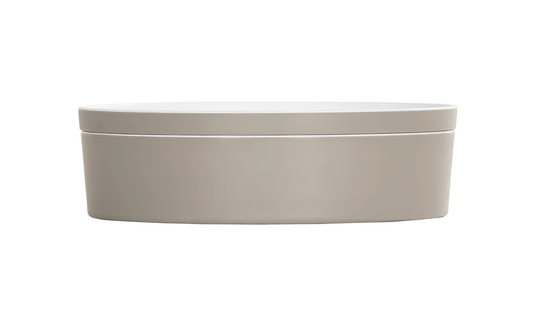 Cal-Mil 24129-10-102 Bento Box, 10.5 Dia Round Melamine Dishwasher Safe Ash