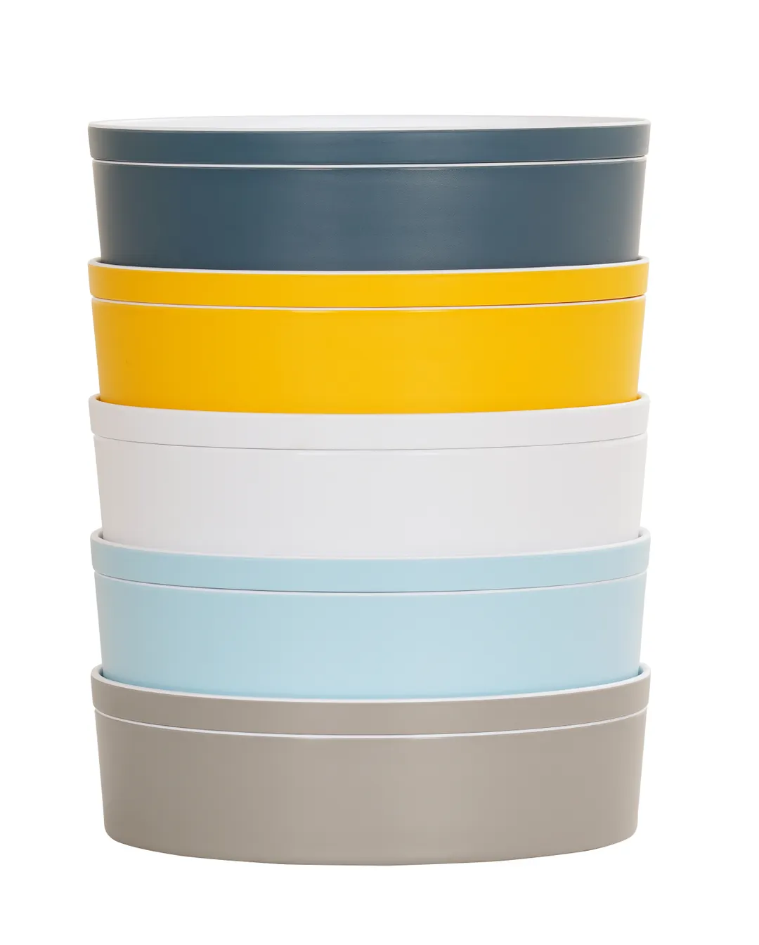 Cal-Mil 24129-10-42 Bento Box, 10.5" Dia., Round, Yellow Melamine, Dishwasher Safe