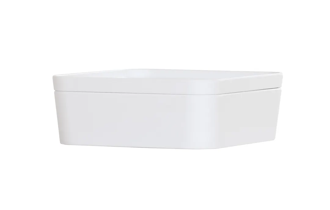 Cal-Mil 24130-8-15 Bento Box, 8.25"W x 8.25"D x 3"H, Square, Dishwasher Safe, Melamine, White