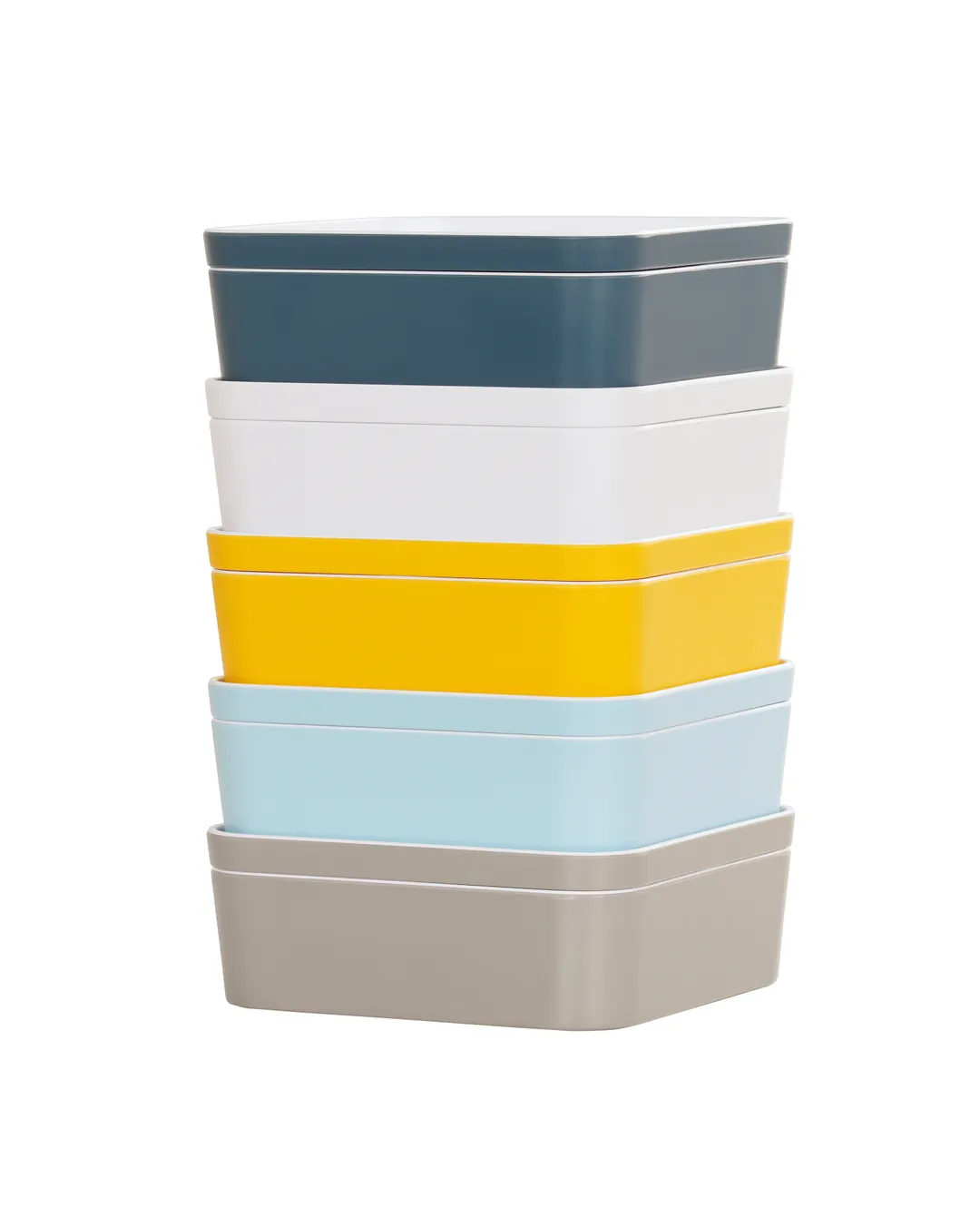 Cal-Mil 24130-8-42 Bento Box, 8.25"W x 8.25"D x 3"H, Square, Dishwasher Safe, Melamine, Yellow