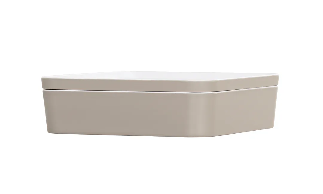 Cal-Mil 24131-10-102 Bento Box, 10.5"W x 10.5"D x 3"H, Square, Melamine, Ash, Dishwasher Safe