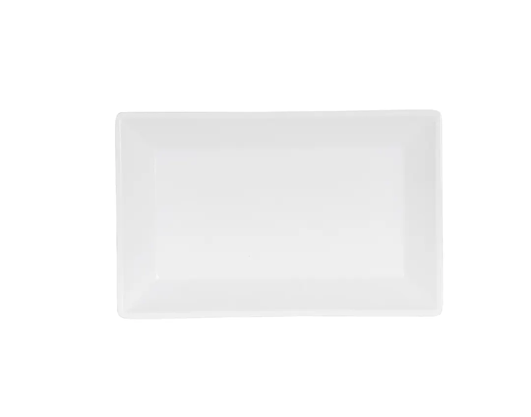 Cal-Mil 24201-117-15 Rectangular Melamine Plate, 11" W x 7" D x 1.37" H, White, Dishwasher Safe