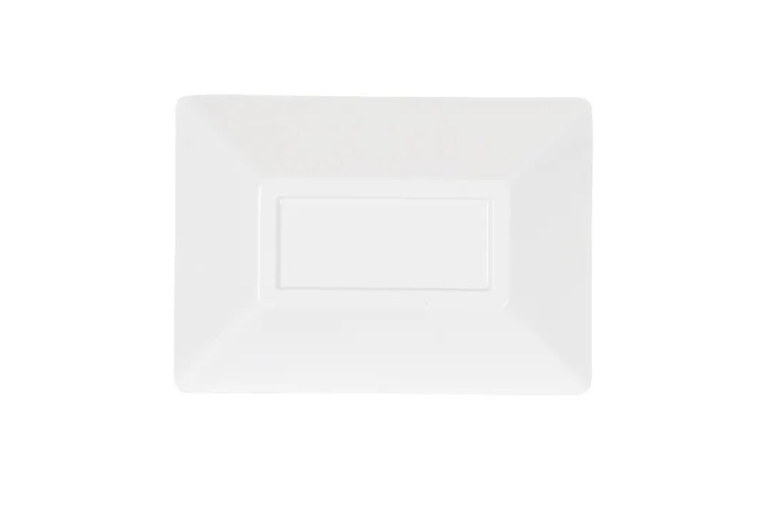 Cal-Mil 24201-57-15 Rectangular Melamine Plate, White, 5" W x 7" D x 1.37" H, Dishwasher Safe