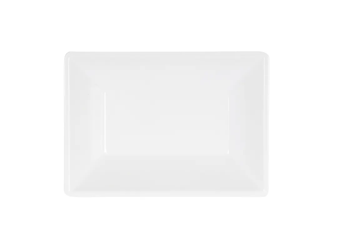 Cal-Mil 24201-57-15 Rectangular Melamine Plate, White, 5" W x 7" D x 1.37" H, Dishwasher Safe