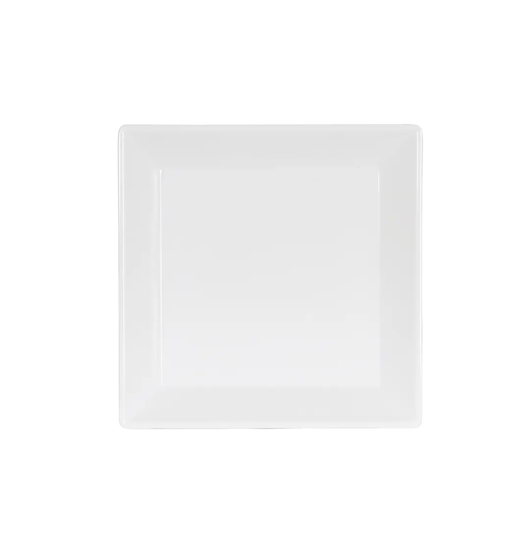 Cal-Mil 24201-8-15 Square Melamine Plate, 8" x 8" x 1.37" White, Dishwasher Safe Plastic Plate