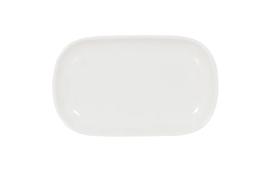 Cal-Mil 24305-74-15 Oval Plastic Plate, 7" W x 4.5" D x 0.75" H, White Melamine, Dishwasher Safe
