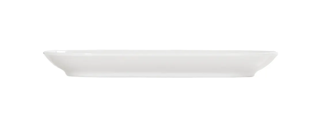 Cal-Mil 24305-74-15 Oval Plastic Plate, 7" W x 4.5" D x 0.75" H, White Melamine, Dishwasher Safe
