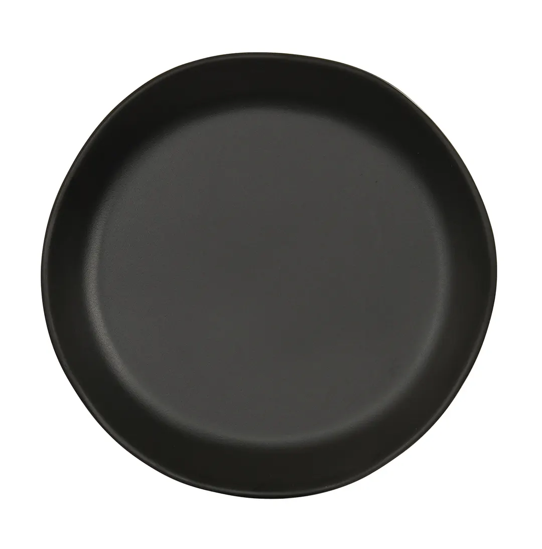 Cal-Mil 24400-10-13 Bali Plate, 10" Dia x 0.75" H, Round Melamine, Black, Dishwasher Safe