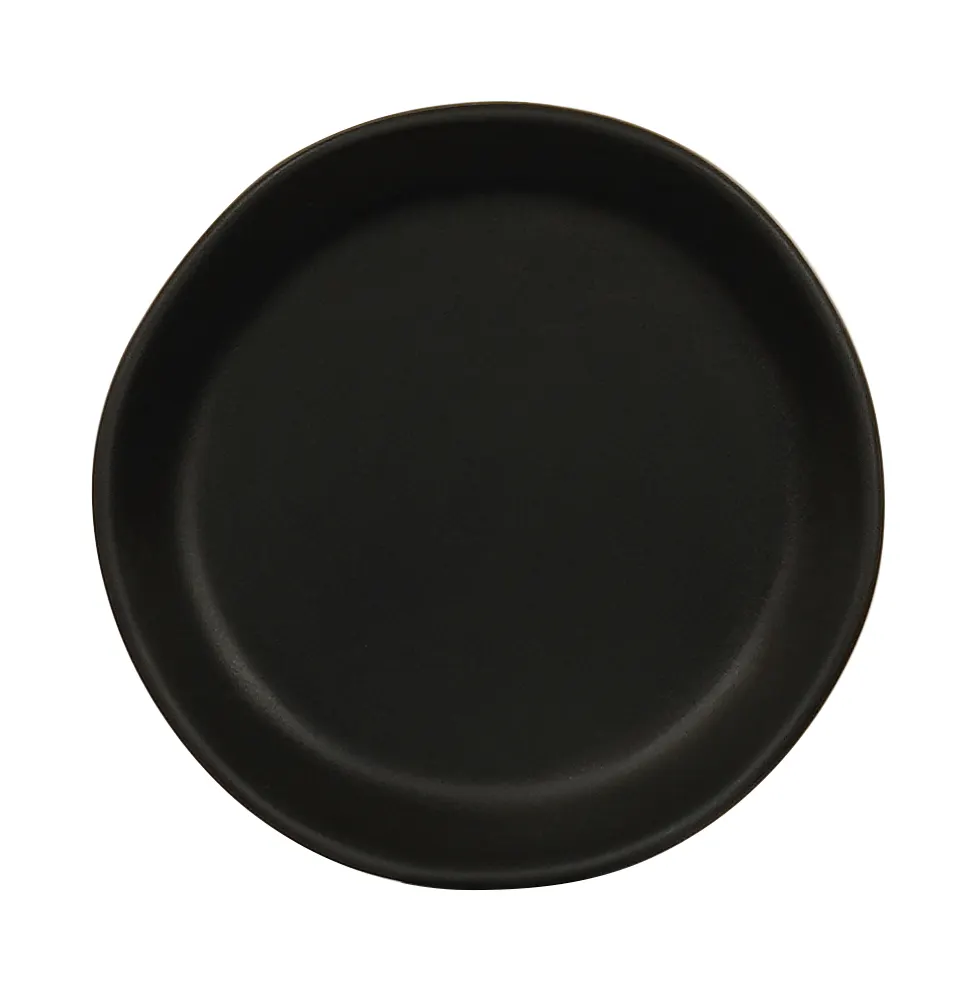 Cal-Mil 24400-6-13 Bali Plate – 6" Dia x 0.5" H, Round Flat Melamine, Black, Dishwasher Safe