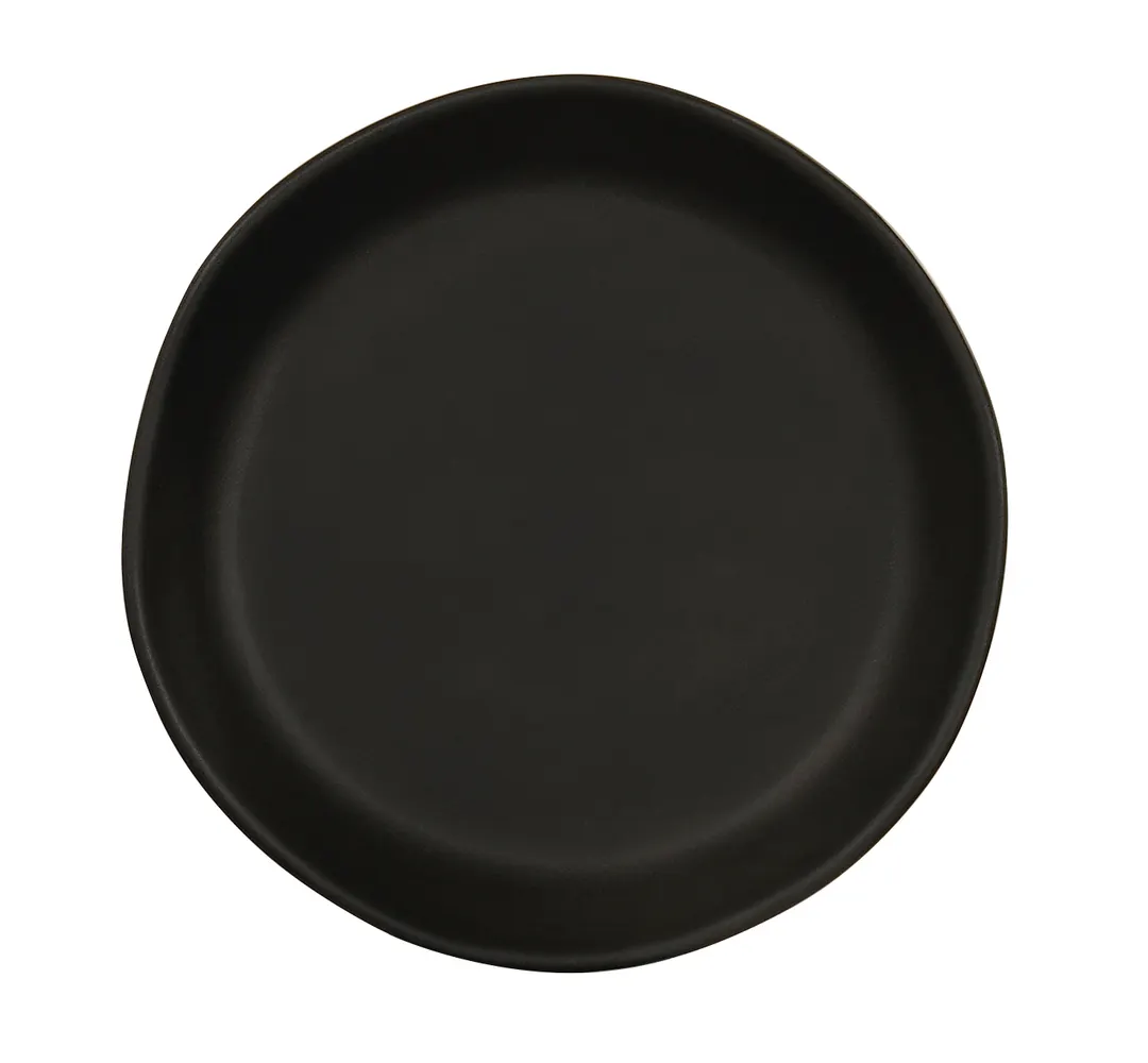 Cal-Mil 24400-8-13 Bali Plate – 8" Dia x 0.5" H, Black Melamine Flat Round Plate, Dishwasher Safe