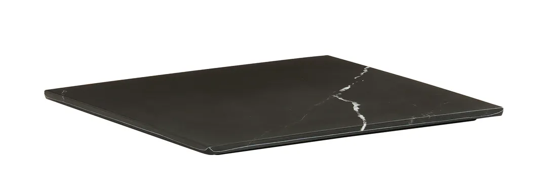 Cal-Mil 24408-10-124 Tray, 10"W x 10"D x 0.75"H, Square, Melamine, White Marble, Dishwasher Safe