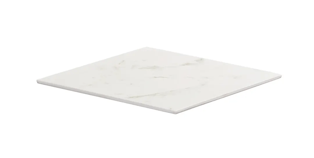Cal-Mil 24408-10-81 Tray, 10"W x 10"D x 0.75"H, Square, Melamine, White Marble