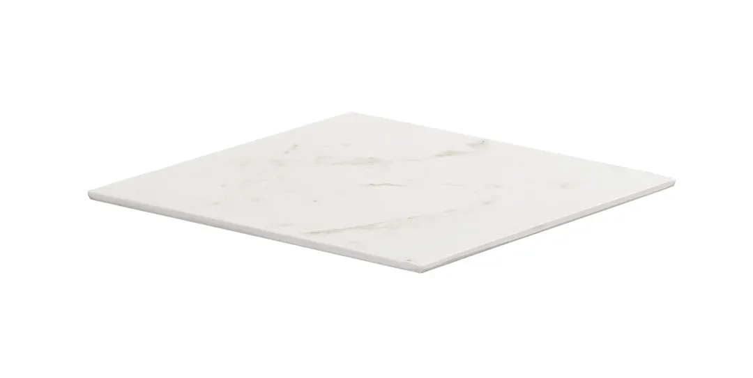 Cal-Mil 24408-12-81 Tray, 12"W x 12"D x 0.75"H, Square, Melamine, White Marble