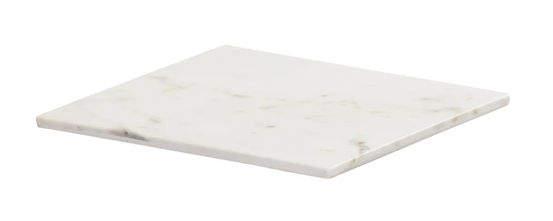 Cal-Mil 24408-8-81 Tray, 8"W x 8"D x 0.75"H, Square, Dishwasher Safe, Melamine, White Marble