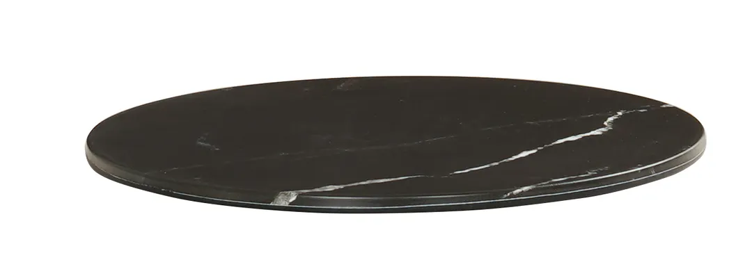 Cal-Mil 24409-8-124 Tray, 8.75" Dia. Round Melamine Black Marble Dishwasher Safe