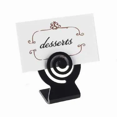 Cal-Mil 248-13 Table Number/Card Holder, 2"W X 2.5"H, Swirl Style, Abs