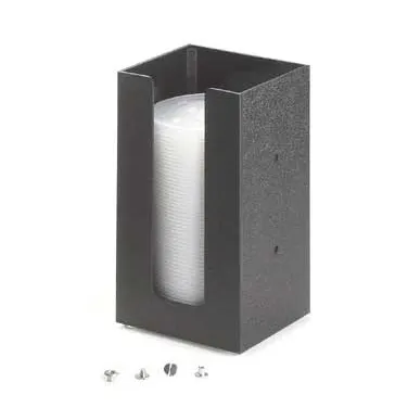 Cal-Mil 299-13 Lid Organizer, 5‑Comp Plastic Tower, 5‑¼" W x 5‑¼" D x 8" H, Black–Wall/Counter Mount