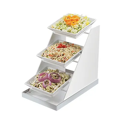 Cal-Mil 3022-55 Luxe Bowl Display, 10"W X 16.25"D X 17"H, 3-Tier (3) 8" Square Melamine Bowls