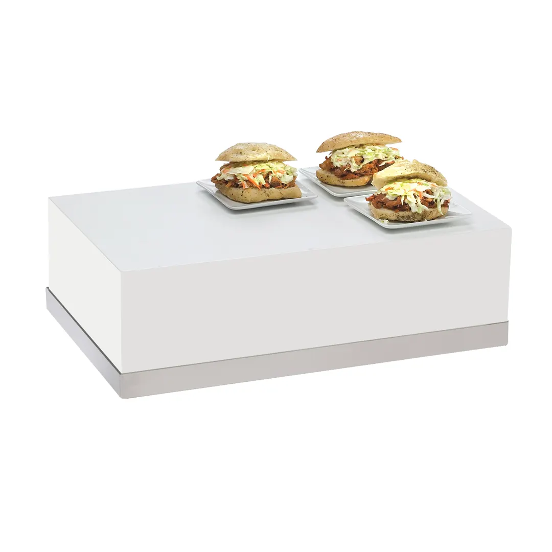 Cal-Mil 3025-55 Luxe Display Riser, 12"W X 20"D X 6.5"H, Rectangular, White Metal Body