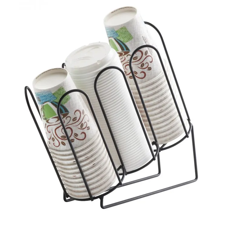 Cal-Mil 3036-13 Cup/Lid Organizer, 4-1/2"W x 11-1/2"D/H, Slanted, Cups/Lids up to 3-3/4" Dia., Black