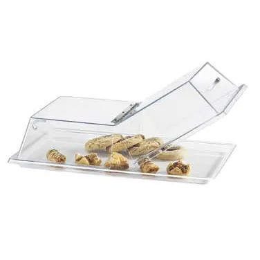Cal-Mil 328-18 Polycarbonate Display Cover, 18" W X 26" D X 4" H, Clear Flat‑Top With Center Hinge