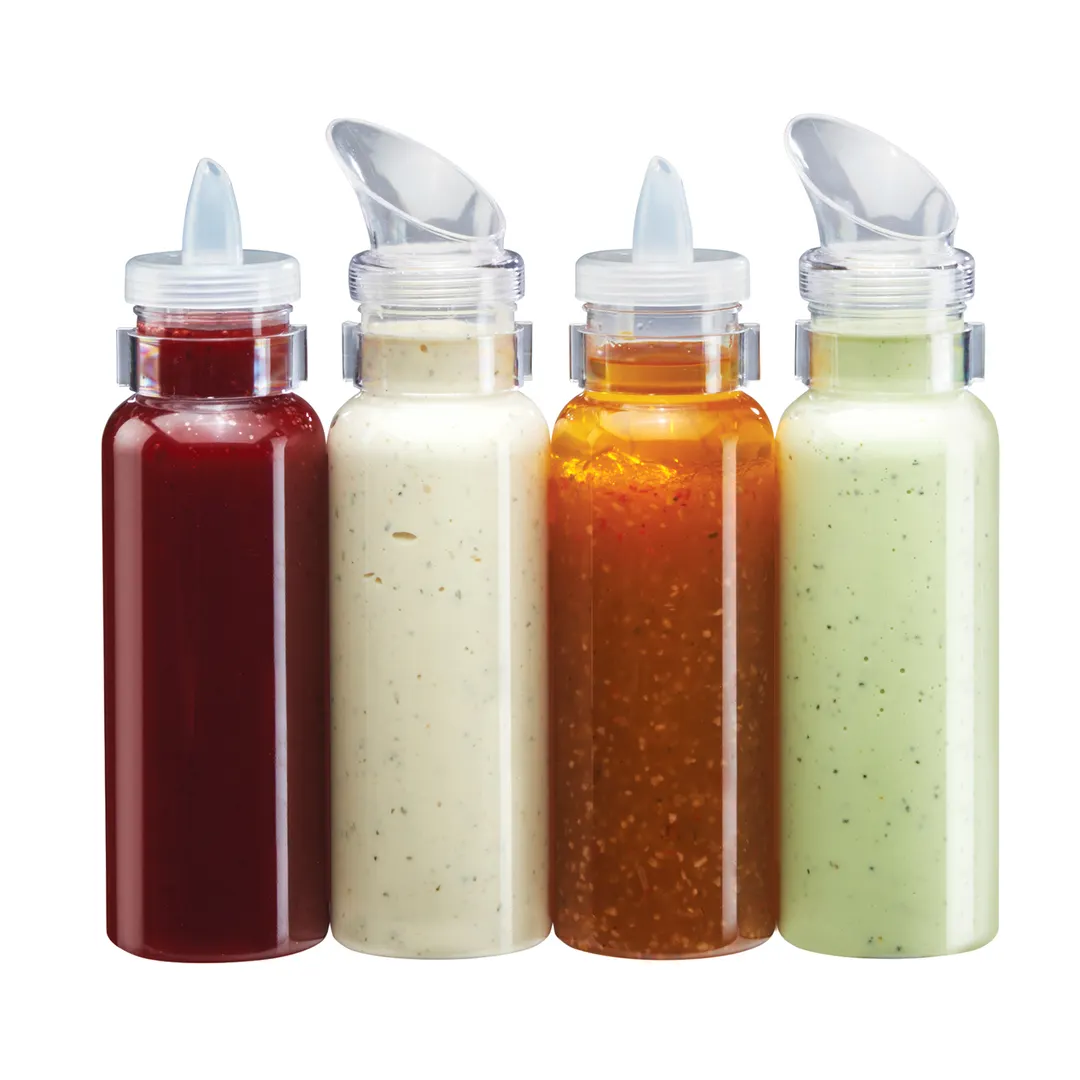 Cal-Mil 3300-28 Salad Dressing Bottle, 28 Ounce Clear Polycarbonate, 2.5" Dia x 10" H