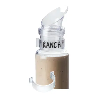 Cal-Mil 3300-28CLIP Dressing Bottle Clip, 2-1/4" Diameter, Clear Polycarbonate