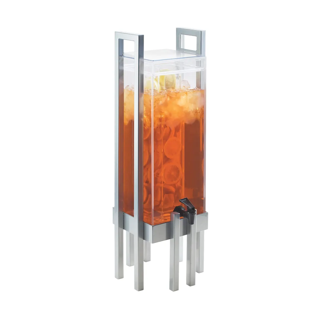 Cal-Mil 3302-3INF-74 3-Gallon Beverage Dispenser 9x9x28½ in, Acrylic, Steel Frame, Lid, Spigot