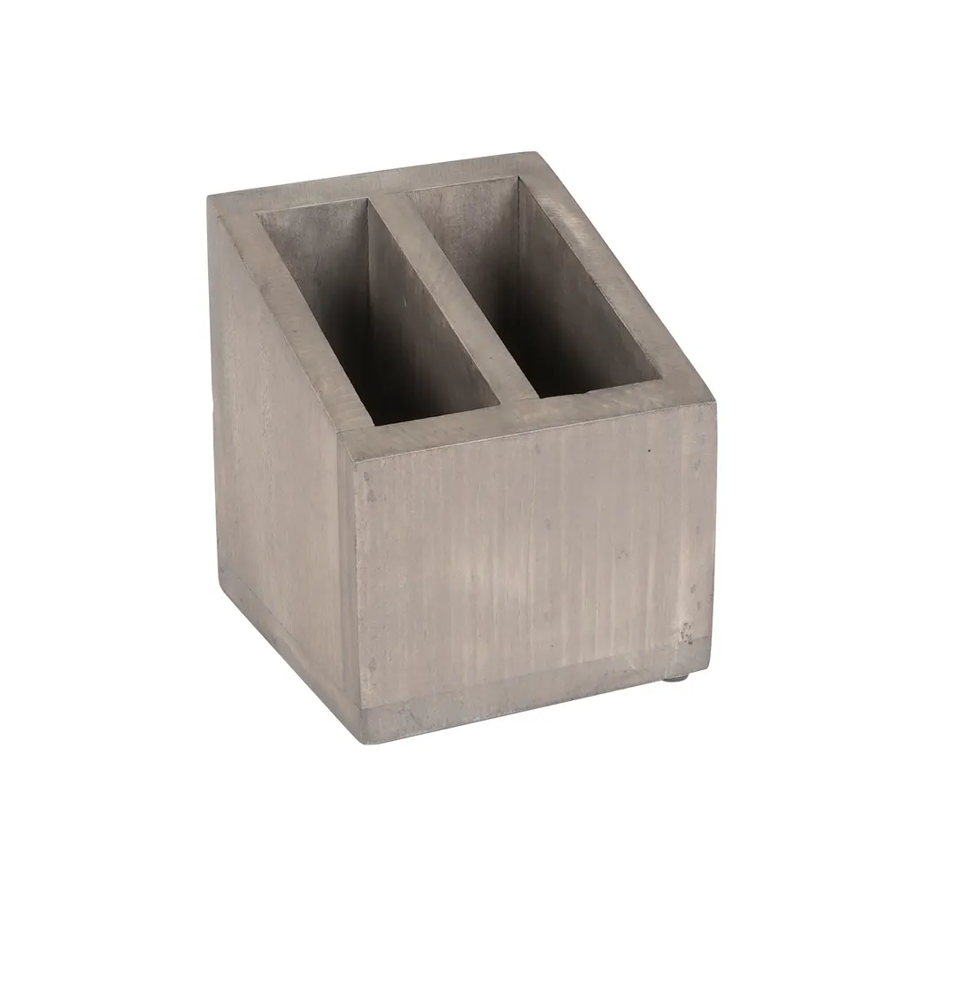 Cal-Mil 3308-110 Aspen Straw Stick Holder, Gray Pine Wood, 5-1/4" x 5-1/4" x 5-1/2" H