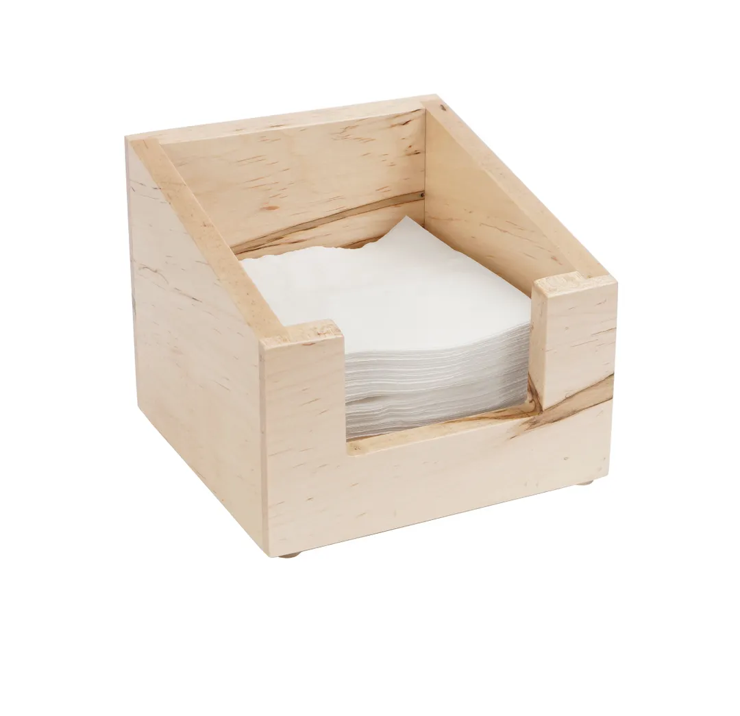 Cal-Mil 3309-71 Blonde Maple Napkin Holder, 6-1/4" x 6-1/4" x 5-1/2" H, Wood, Tabletop Accessory