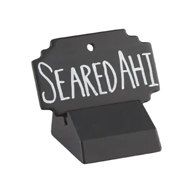Cal-Mil 3344-13SIGN Write-On Sign, 4.5" W x 2" H, Black Melamine Plastic, Blank Table Number