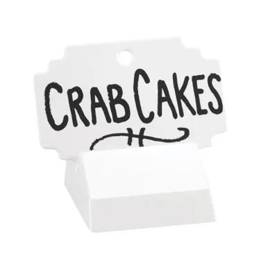 Cal-Mil 3344-15SIGN - Tabletop Write-On Sign, 4.5"W x 2"H White Melamine Plastic, Blank Table Number