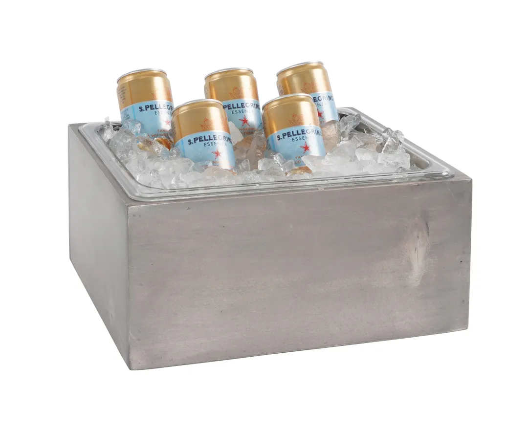 Cal-Mil 3360-10-110 Hotel Ice Bucket – Aspen Ice Housing, 11" x 13" x 6½" H, Gray Pine Wood, Grays