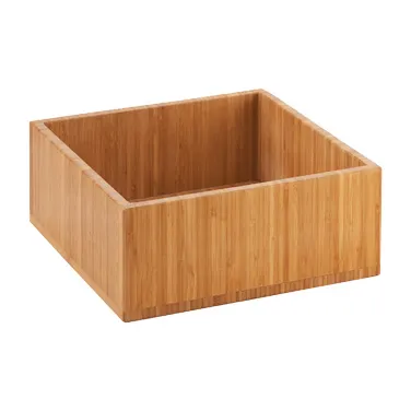 Cal-Mil 3367-60 Ice Display Housing, Square Bamboo Wood Base, 12" W x 12" D x 4.5" H, Cold Base