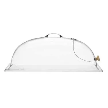 Cal-Mil 339-12 Display Cover, 12" W x 20" D x 7" H Polycarbonate Dome, Cut-Out End, Hinged Door