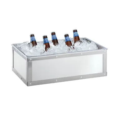 Cal-Mil 3395-12-55 Ice Housing, 12.75" W x 20.75" D x 7.25" H Clear Bin, Brushed Stainless Steel