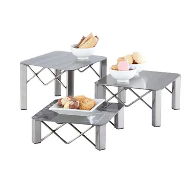 Cal-Mil 3417-5 Industrial Risers, 10"W X 10"D X 5"H, Square, With Legs