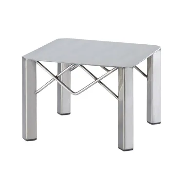 Cal-Mil 3417-7 Industrial Display Riser, Square 10" x 10" x 7" Polished Silver Metal Stand