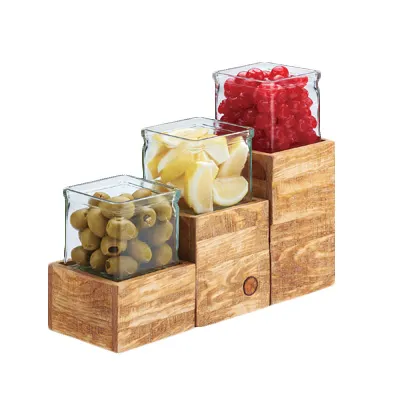 Cal-Mil 3427-7-99 Madera Single Jar Riser, 4.5"W X 4.5"D X 7"H, Square, Glass Jar