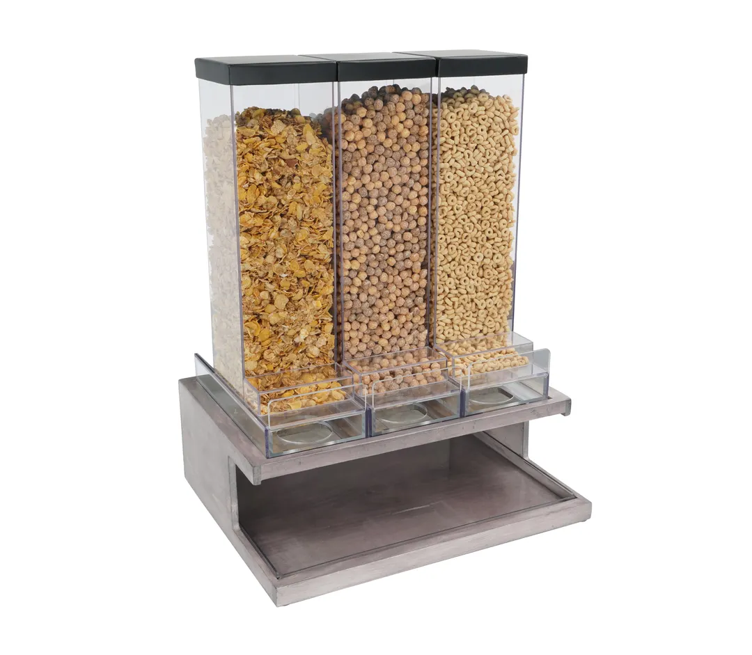 Cal-Mil 3434-110 Cereal Dispenser Wood Countertop 14.5" x 18" x 24" 3 Sec Portion Lever 3 Dispensers