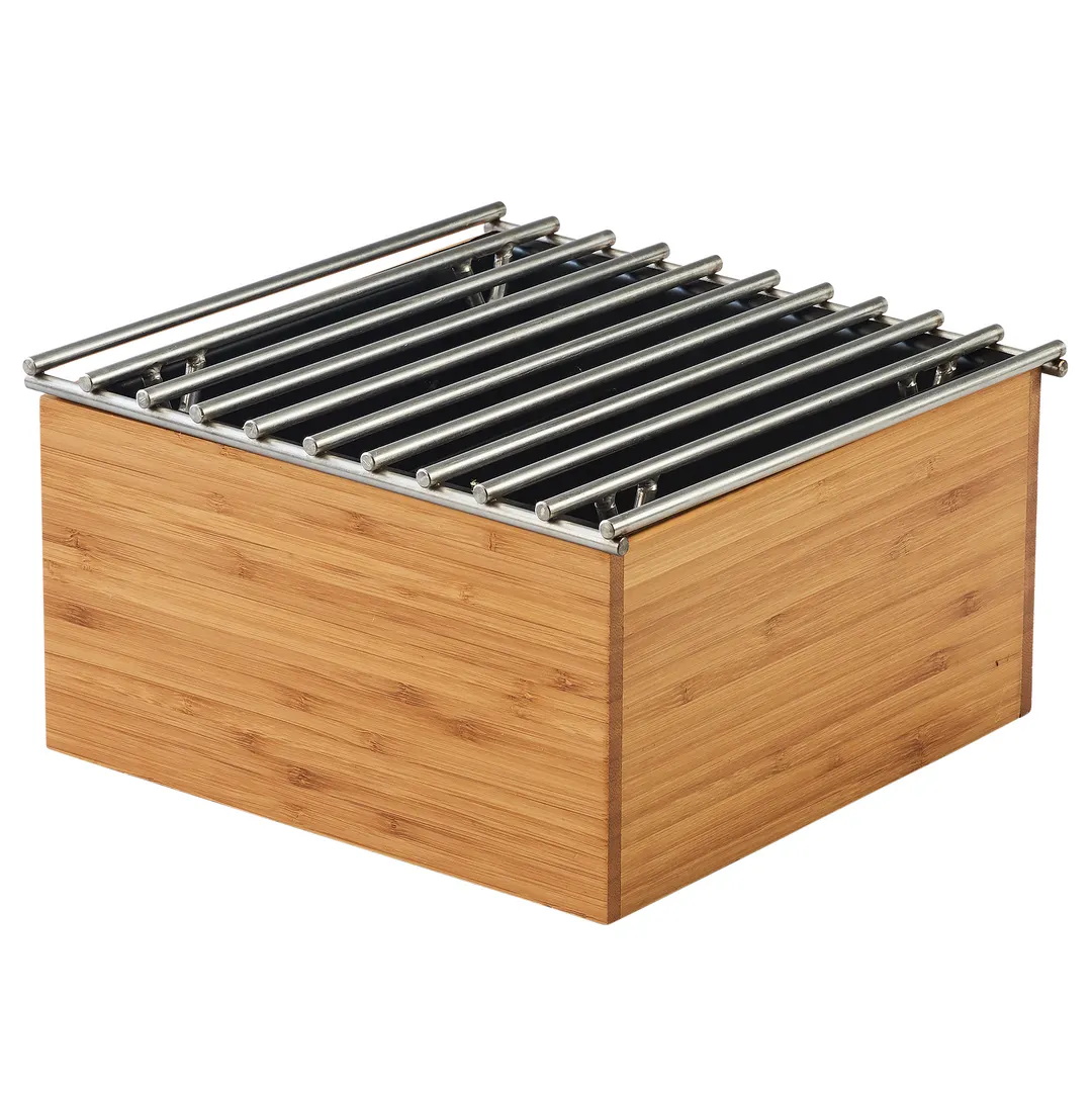 Cal-Mil 3440-60 Chafer Wire Grill Frame, 9-3/4" W x 9-3/4" D x 5-1/2" H, Bamboo, Canned Heat Ready