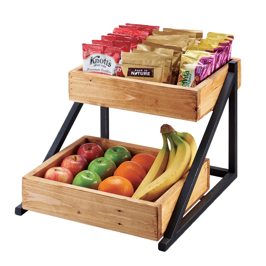 Cal-Mil 3448-99 Madera Merchandiser Rack, 16.5"W X 15.5"D X 12"H, 2-Tier (2) Removable Trays