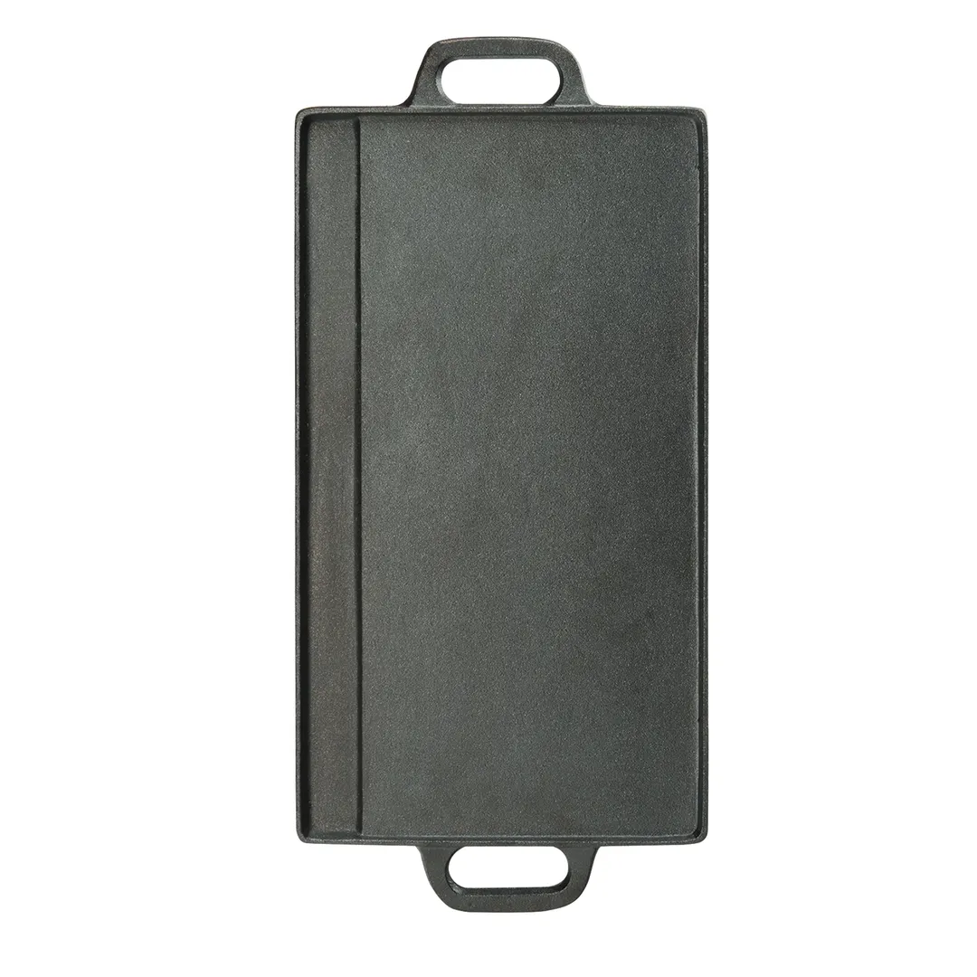 Cal-Mil 3451-55GRIDDLE Cast Iron Griddle Plate, Rectangular 16" x 9", Double‑Sided Handle, Cookware